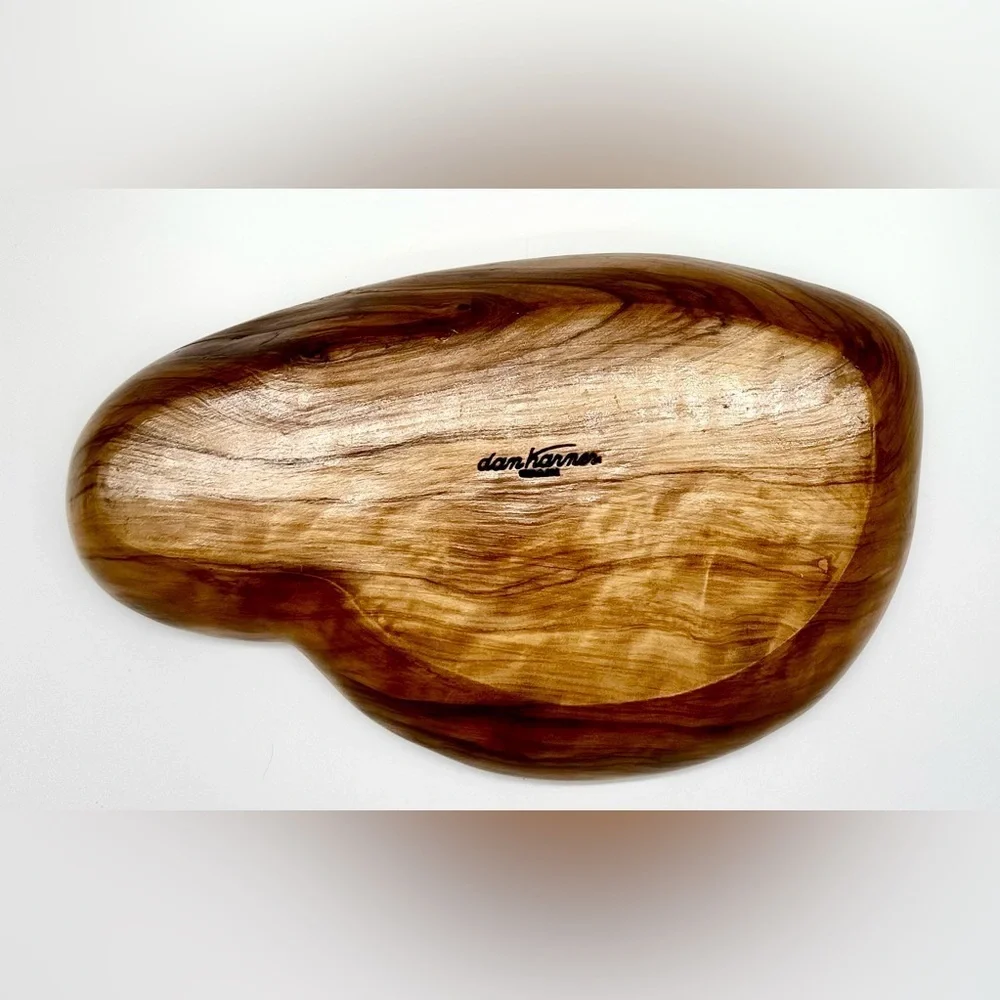 Vintage DAN KARNER Hand Carved Mid Century Wooden Serving Bowl Barcelona, Spain